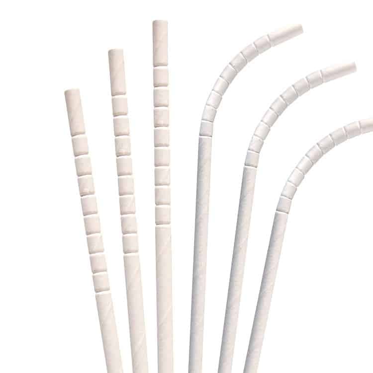 7.75” Flex White Paper Straw, Wrapped