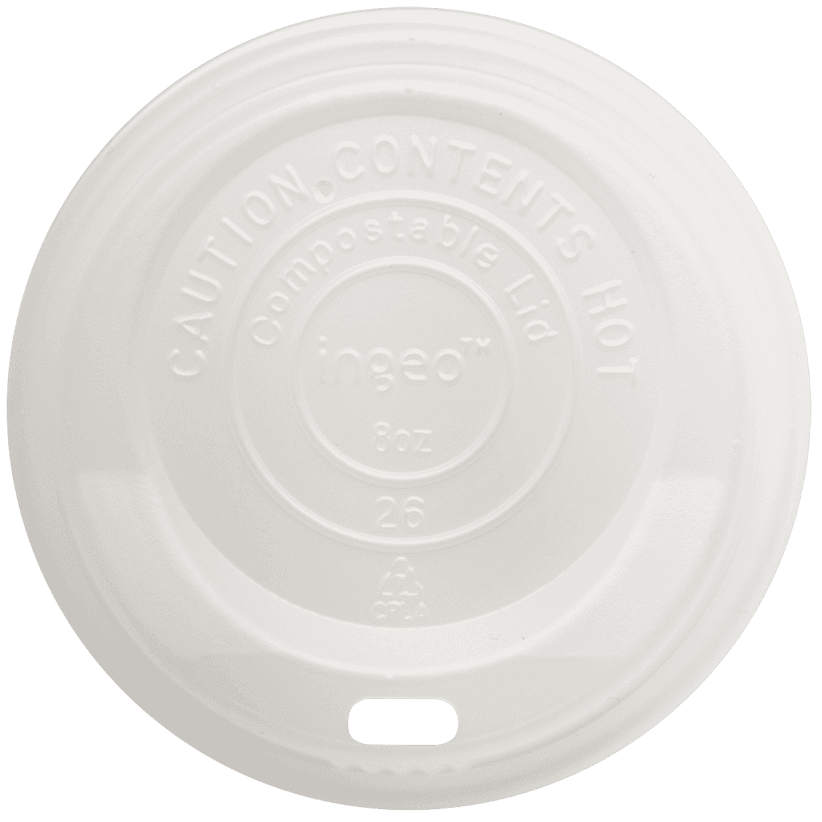 LID PLA - 8 oz Hot Cups, White