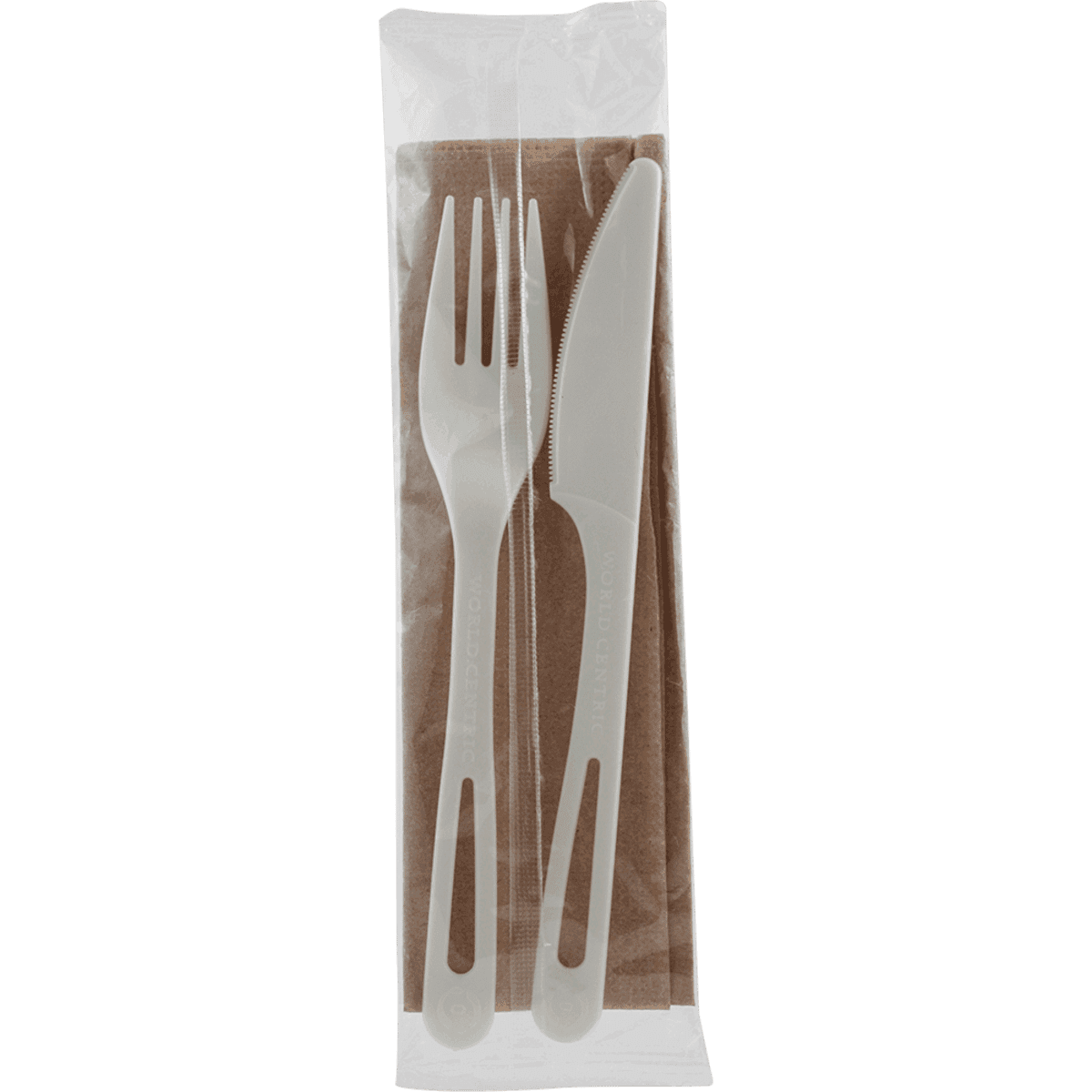 6" Compostable Cutlery Set - Fork, Knife, Napkin