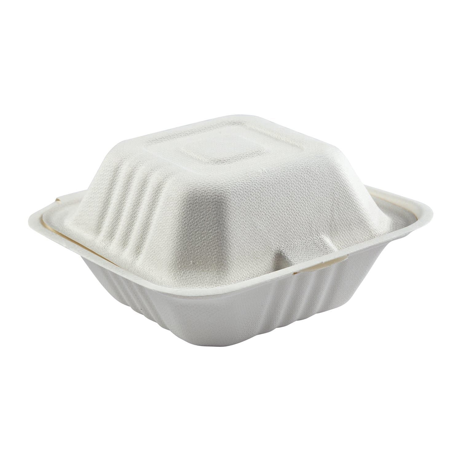 6" x 6" x 3" Fiber Clamshell, 1-Compartment - Image 2