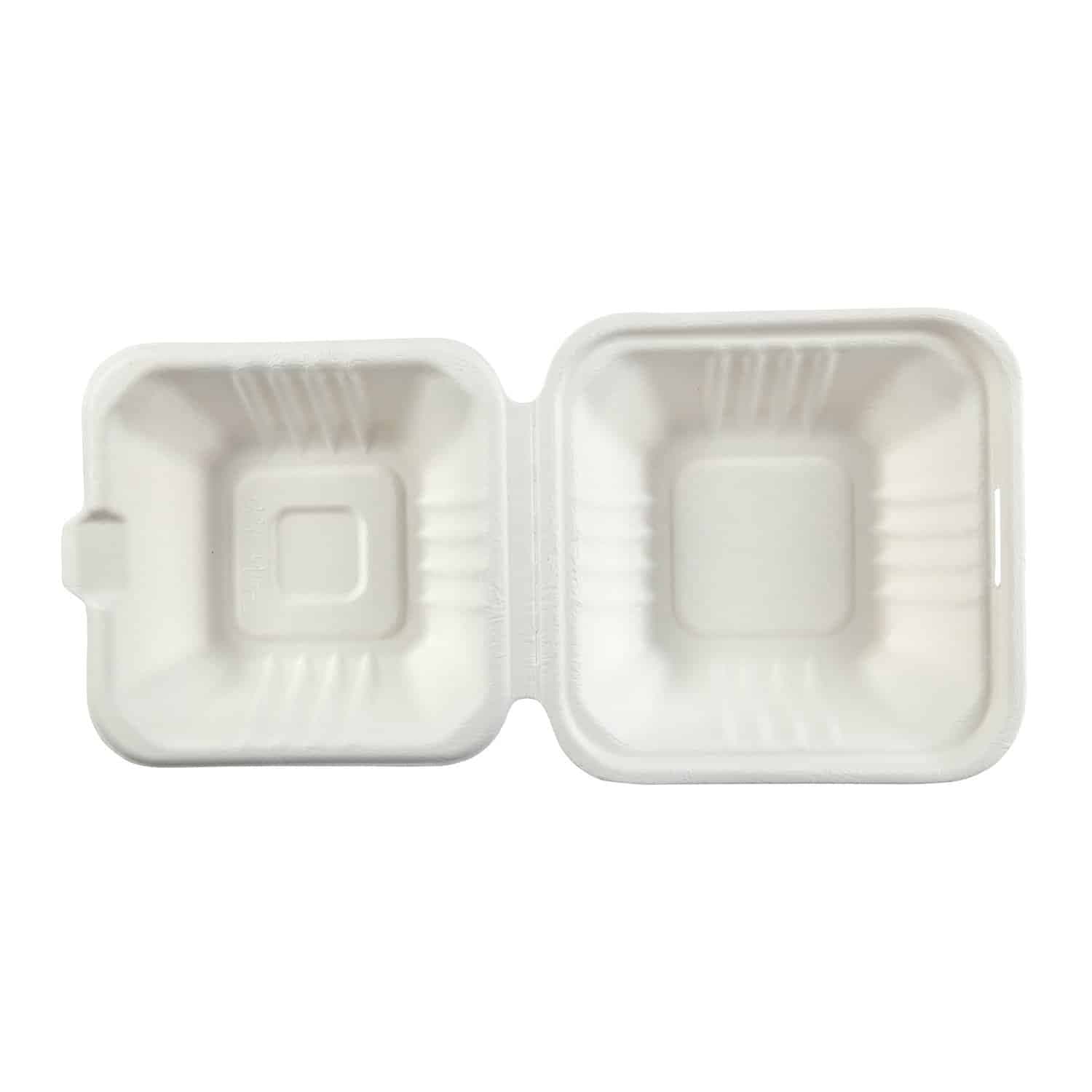 6" x 6" x 3" Fiber Clamshell, 1-Compartment - Image 5