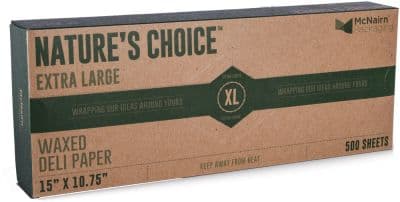 15" x 10-3/4" Waxed Paper Wrap, Brown Kraft