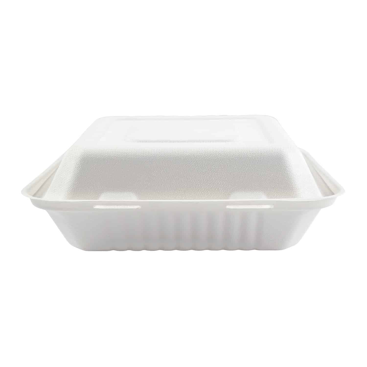 9" x 9" x 3" Fiber Clamshell, 1-Compartment - Image 3