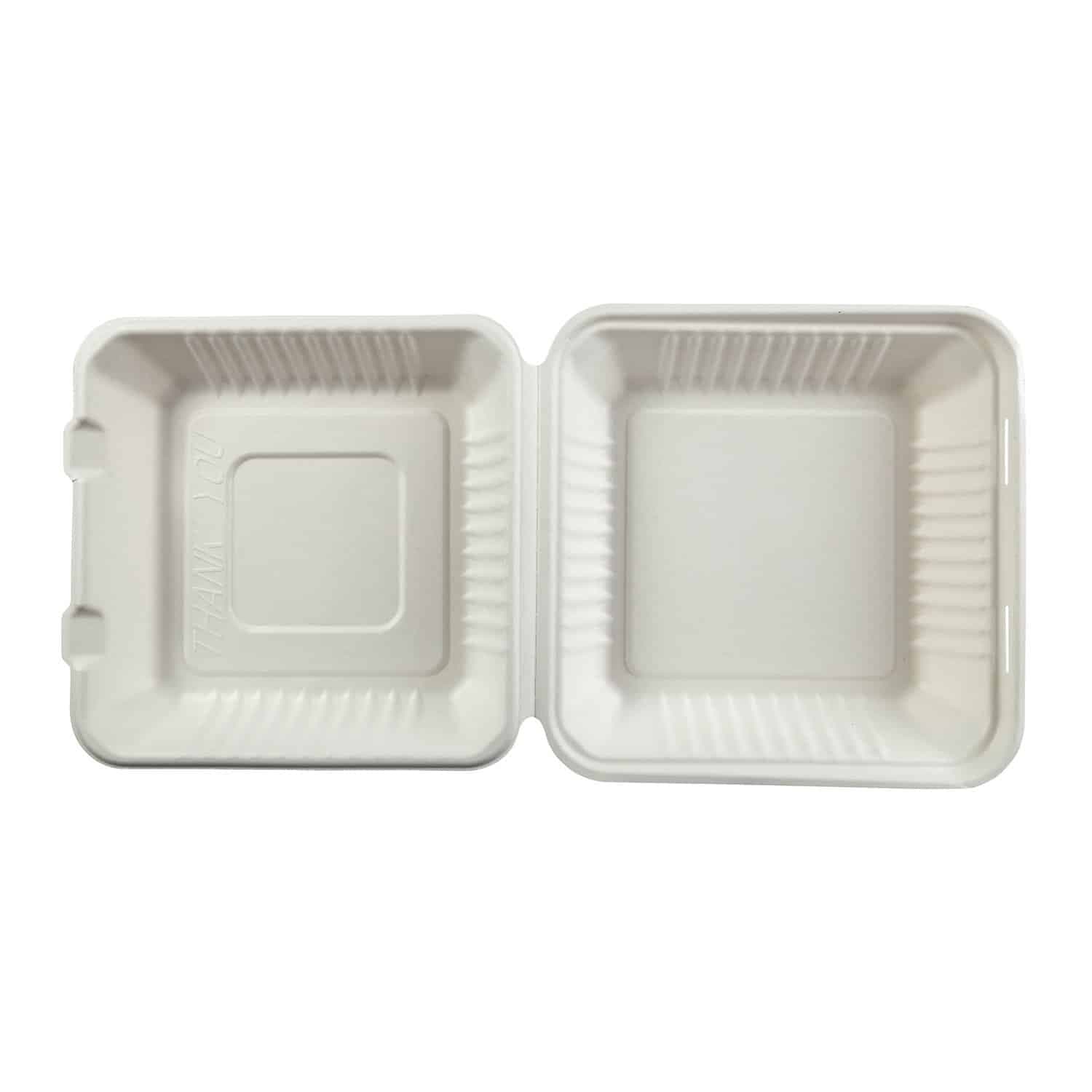 9" x 9" x 3" Fiber Clamshell, 1-Compartment - Image 5