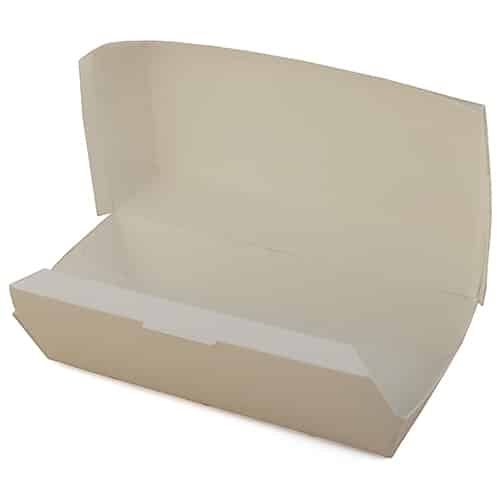 7 x 3" Clay Coated Hoagie Clamshell, White - Image 2
