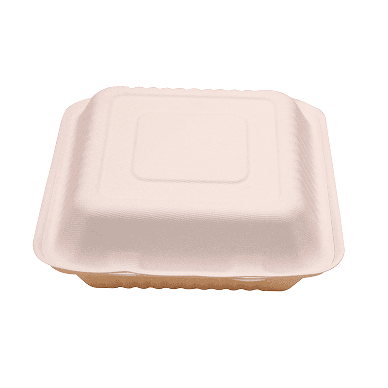 9" x 9" x 3" Fiber Clamshell, 1-Compartment