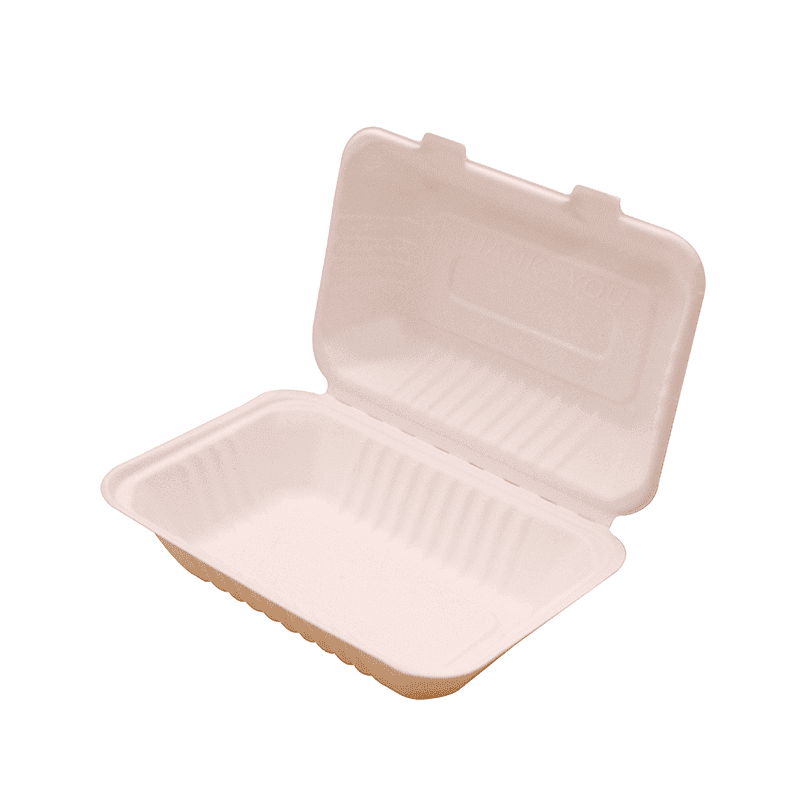 9" x 6" x 3" Fiber Clamshell, 1-Compartment
