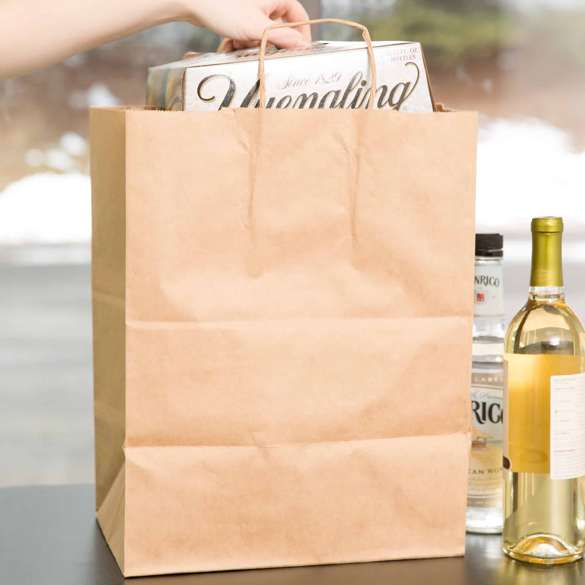 12 x 9 x 15 kraft shopping bag with handles 200 cs
