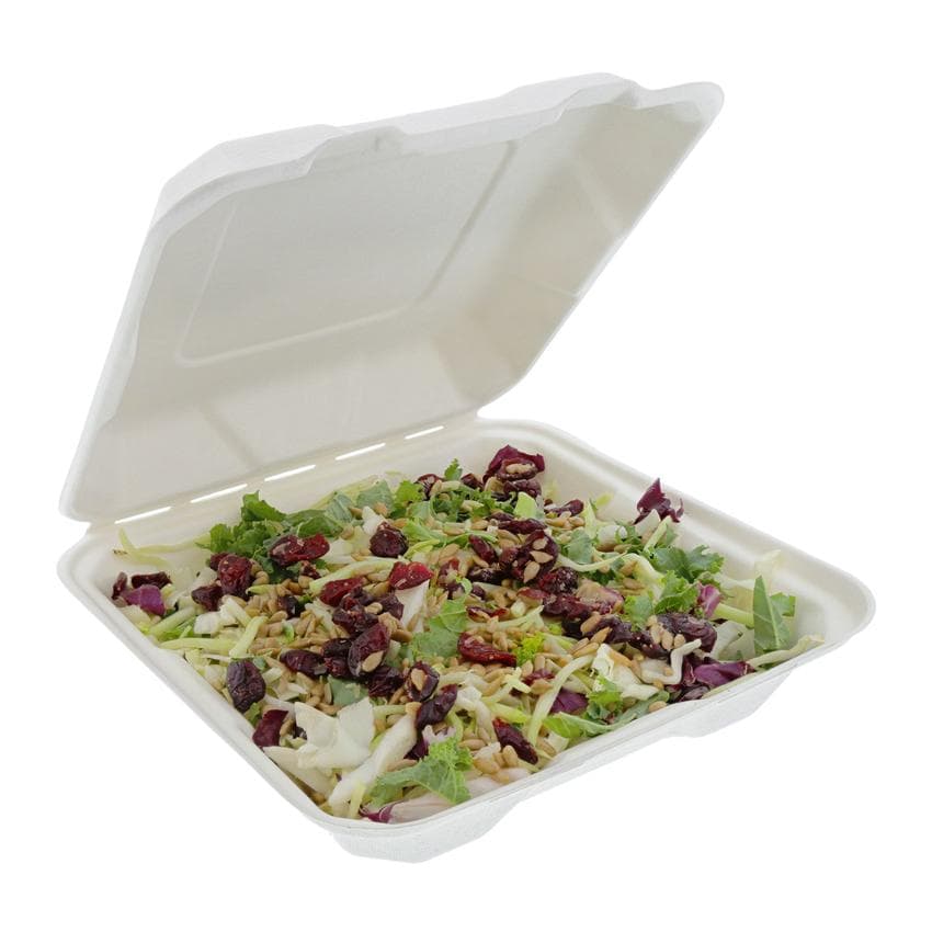 8" x 8" x 3" Fiber Clamshell, 1-Compartment (200/case)