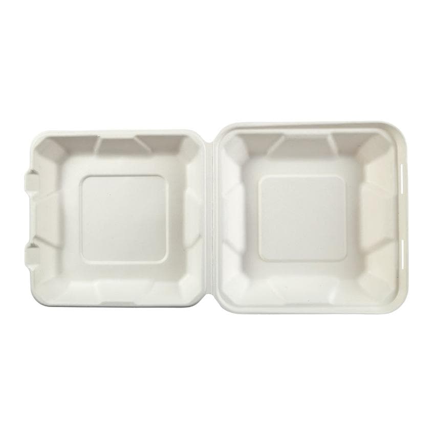 8" x 8" x 3" Fiber Clamshell, 1-Compartment (200/case)