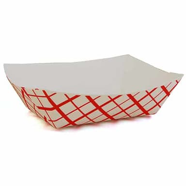 #100 Food Tray, Red Check (1000/CS) - SupplyClub