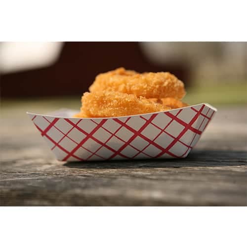 300 Food Tray, Red Check, 500 cs