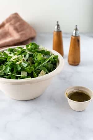 compostable fiber bowl and sauce cup