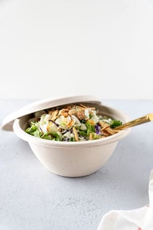 compostable fiber bowl and lid
