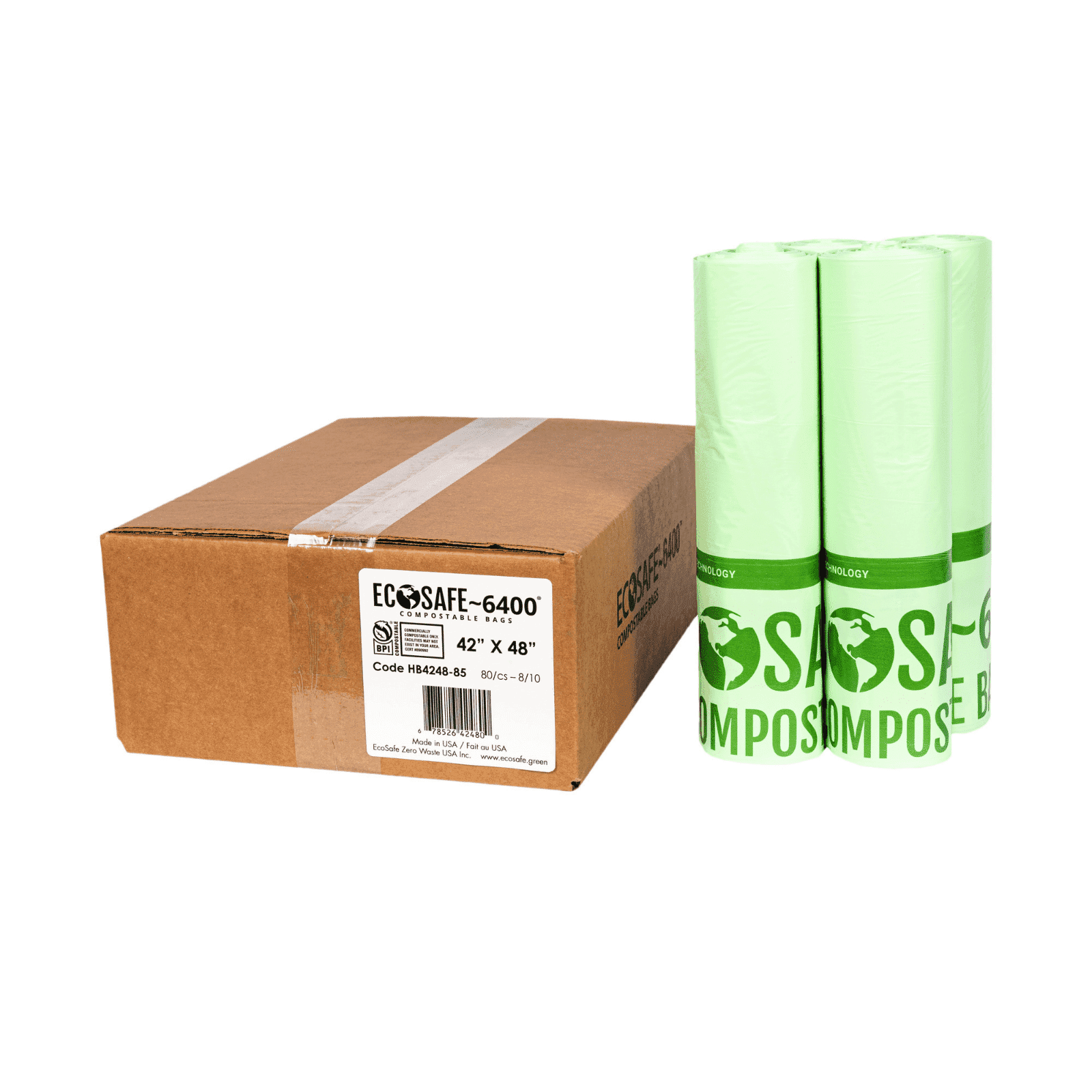55 Gallon Compostable Can Liner, 42x48, 0.85 mil (80/case)