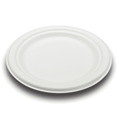 7" Round Fiber Plate, White, 1000 case