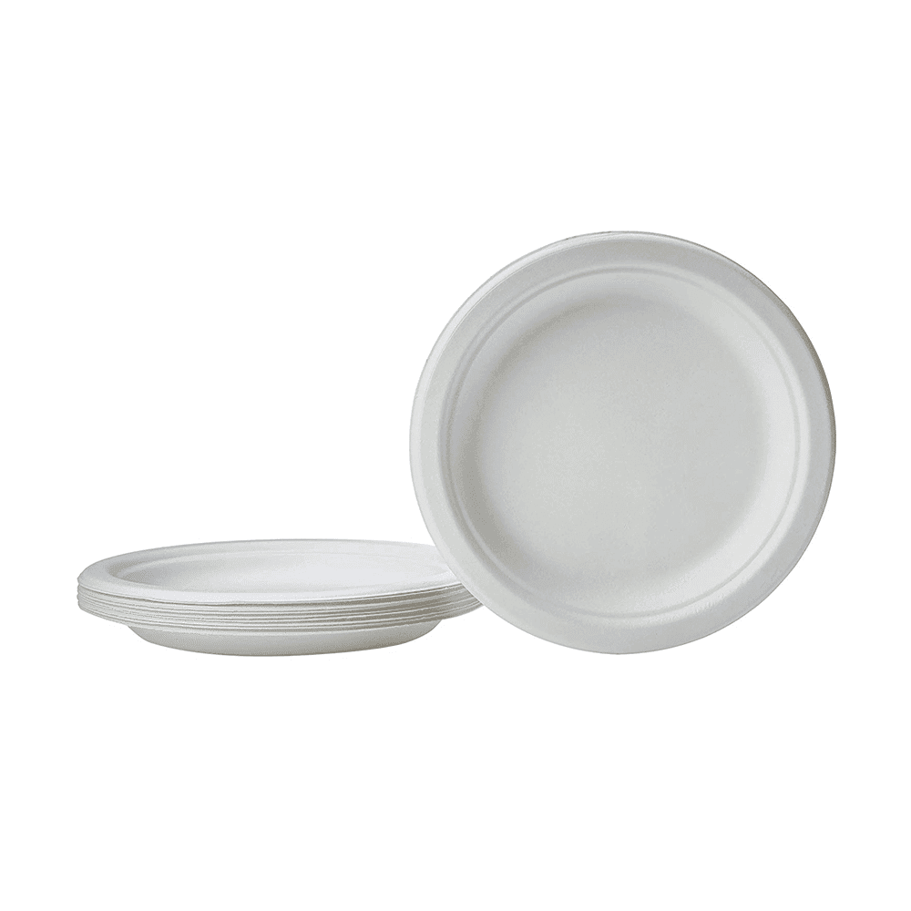7" Round Fiber Plate, White, 1000 case