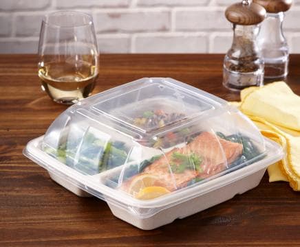 Dome PP Lid - fits 32-48 oz Square Pulp Bowls