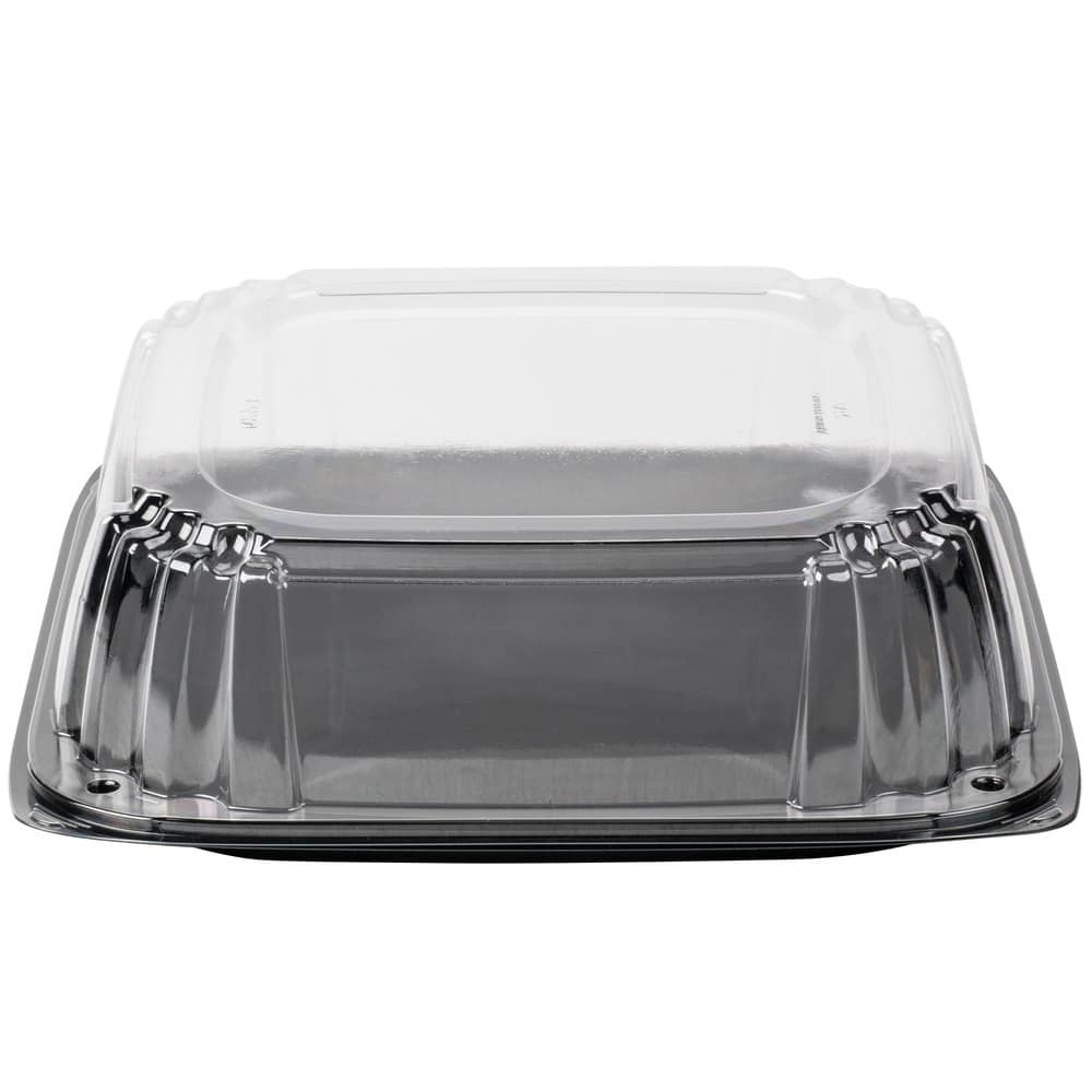 14" Square PET Platter with High Dome Lid