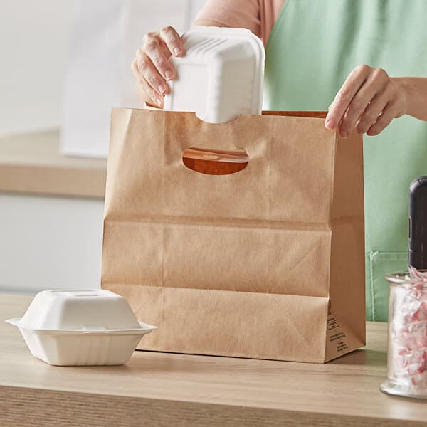 11" x 11" x 6" Kraft Paper Bag with Handles (500/case)