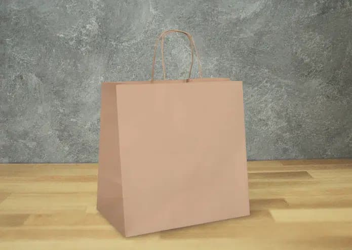 11" x 11" x 6" Kraft Paper Bag with Handles (250/case)