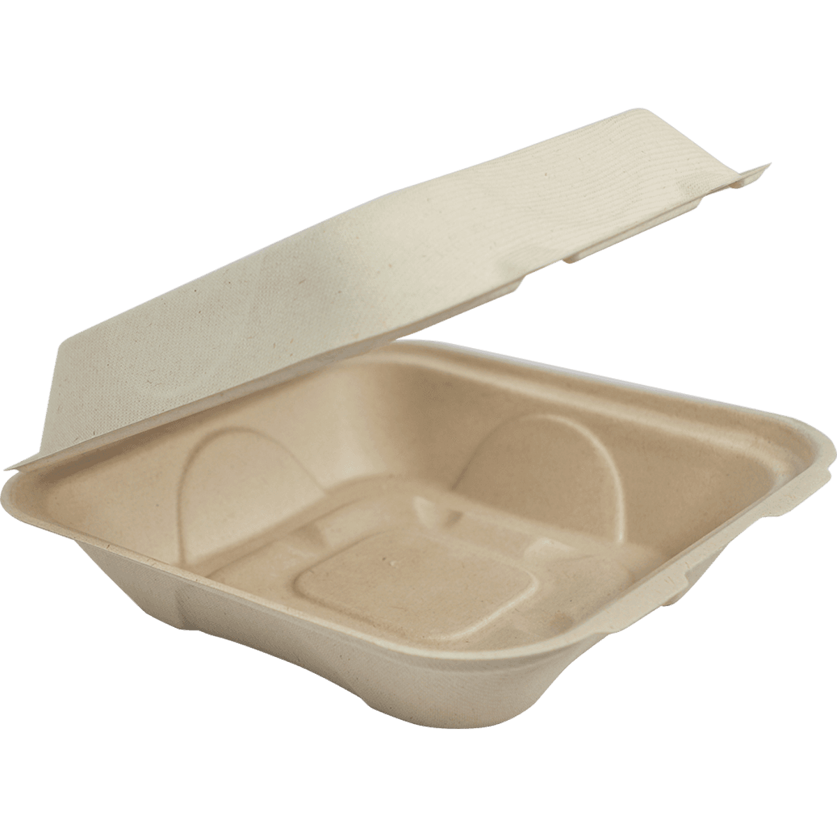 9" x 9" x 3" Fiber Clamshell, 1-Compartment