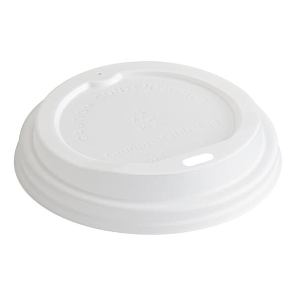 White PLA Lid - fits 10-20 oz Paper Hot Cup