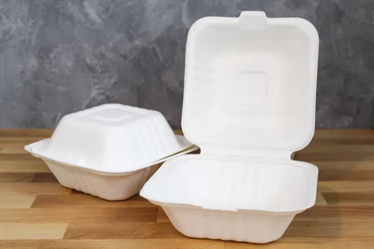 6" x 6" x 3" Fiber Clamshell, 1-Compartment