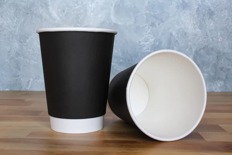 12 oz PE Lined Double Wall Paper Hot Cup, Black