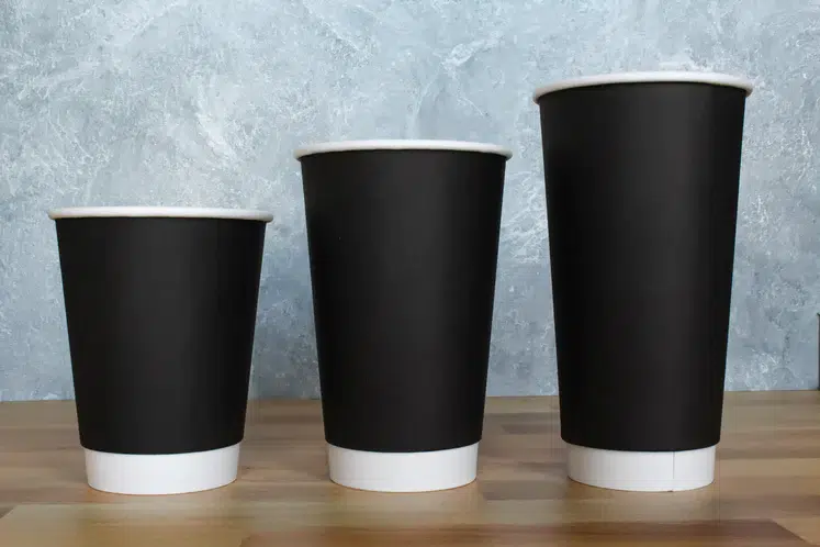 12 oz PE Lined Double Wall Paper Hot Cup, Black