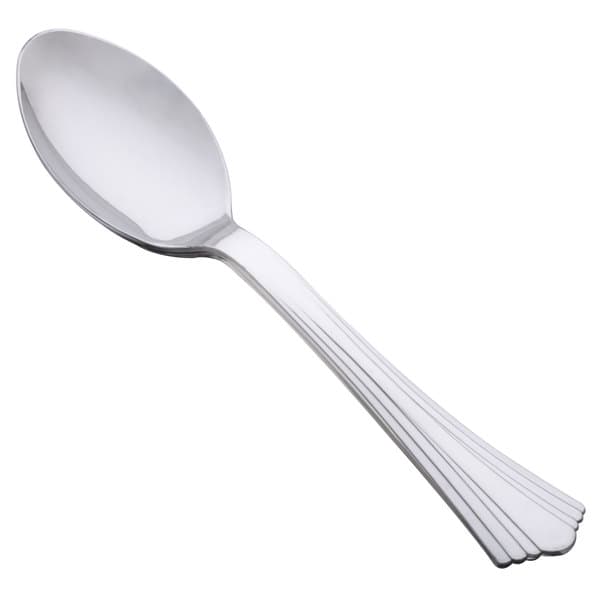 WNA Comet 620155 Reflections 6 1/4" Stainless Steel Look Heavy Weight Plastic Spoon