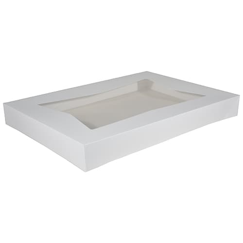 Southern Champion 26 1/2" x 18 5/8" x 3" White Auto-Popup Window Full Sheet Cake / Bakery Box Top