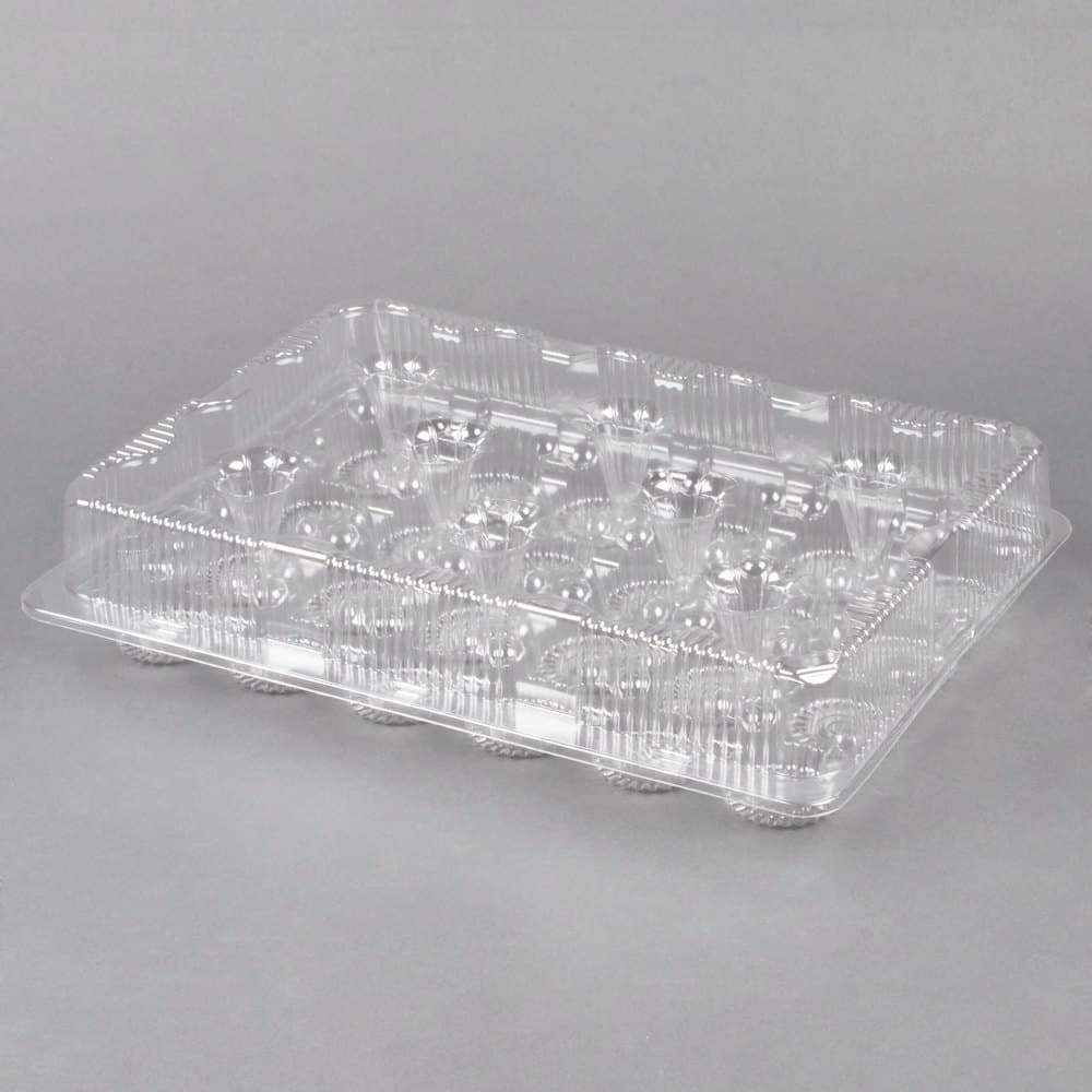 Polar Pak 24 Compartment Clear Hinged Cupcake / Muffin Takeout Container