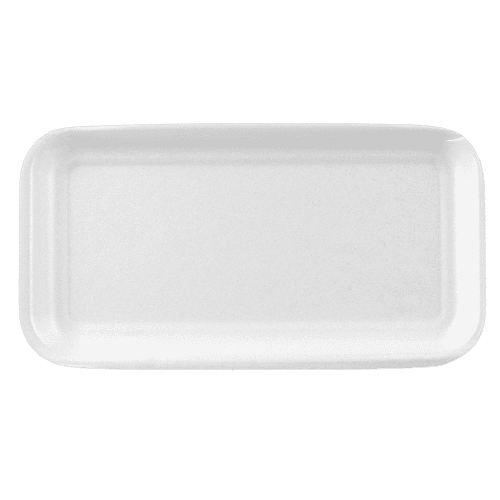 Dyne-A-Pak #17S White Foam Meat Tray 8 1/4" x 4 1/2" x 1/2"