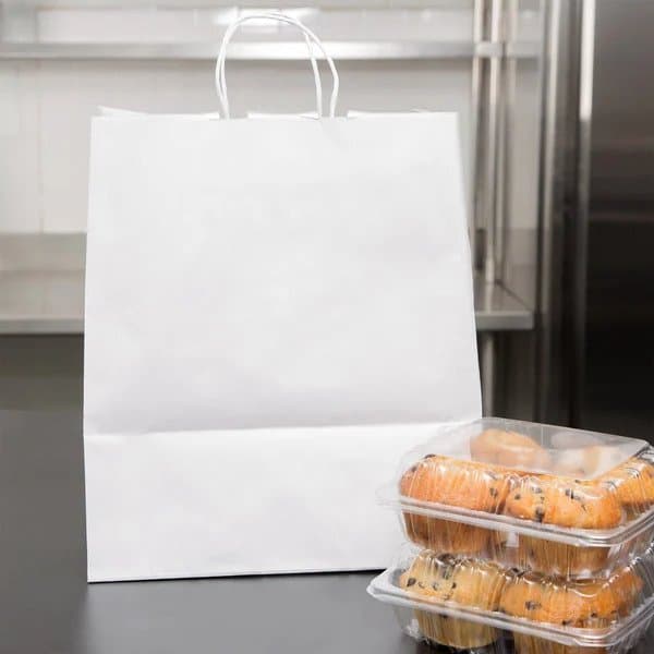 Super Royal White Paper Shopping Bag with Handles 14" x 10" x 15.25"