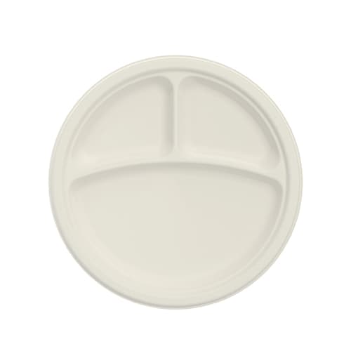 Bare by Solo 9PFBR3R 9" Round PFAS Free Compostable Sugarcane Plate