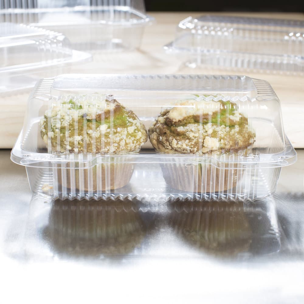 Dart StayLock Clear Hinged Plastic 9" Medium Oblong Container
