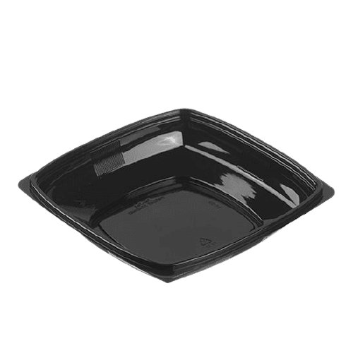 Par-Pak® 5DD024-BK PETE Black Plastic 24 Oz. Square Bowl