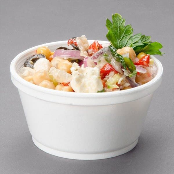Dart 8SJ20 8 oz. Extra Squat White Foam Insulated Food Container