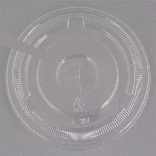 Ecopax 32 oz. Clear PET Flat Lid with Straw Slot