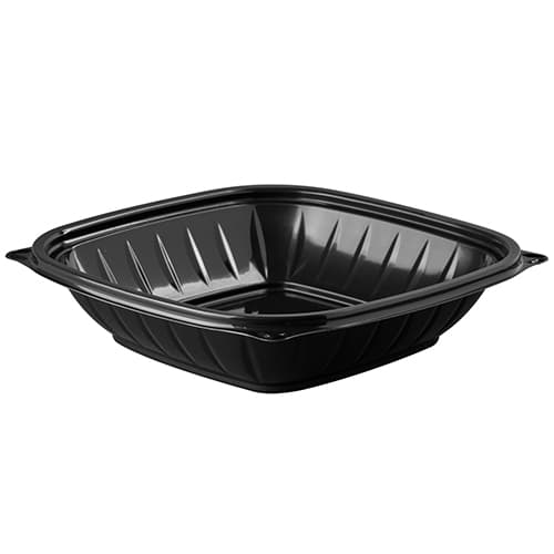 Dart B32SB PresentaBowls Pro 32 oz. Black Square Plastic Bowl
