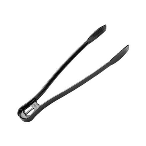 CaterLine® Black 9" Flat Grip Plastic Tongs