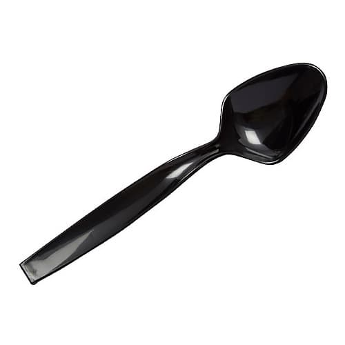 CaterLine® A7SPBL 9" Black Disposable Serving Spoon