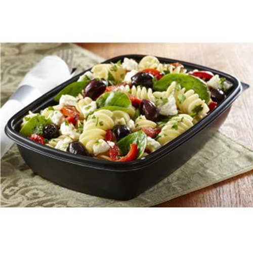 Sabert Black 30 oz. 1-Compartment Small Rectangle Container