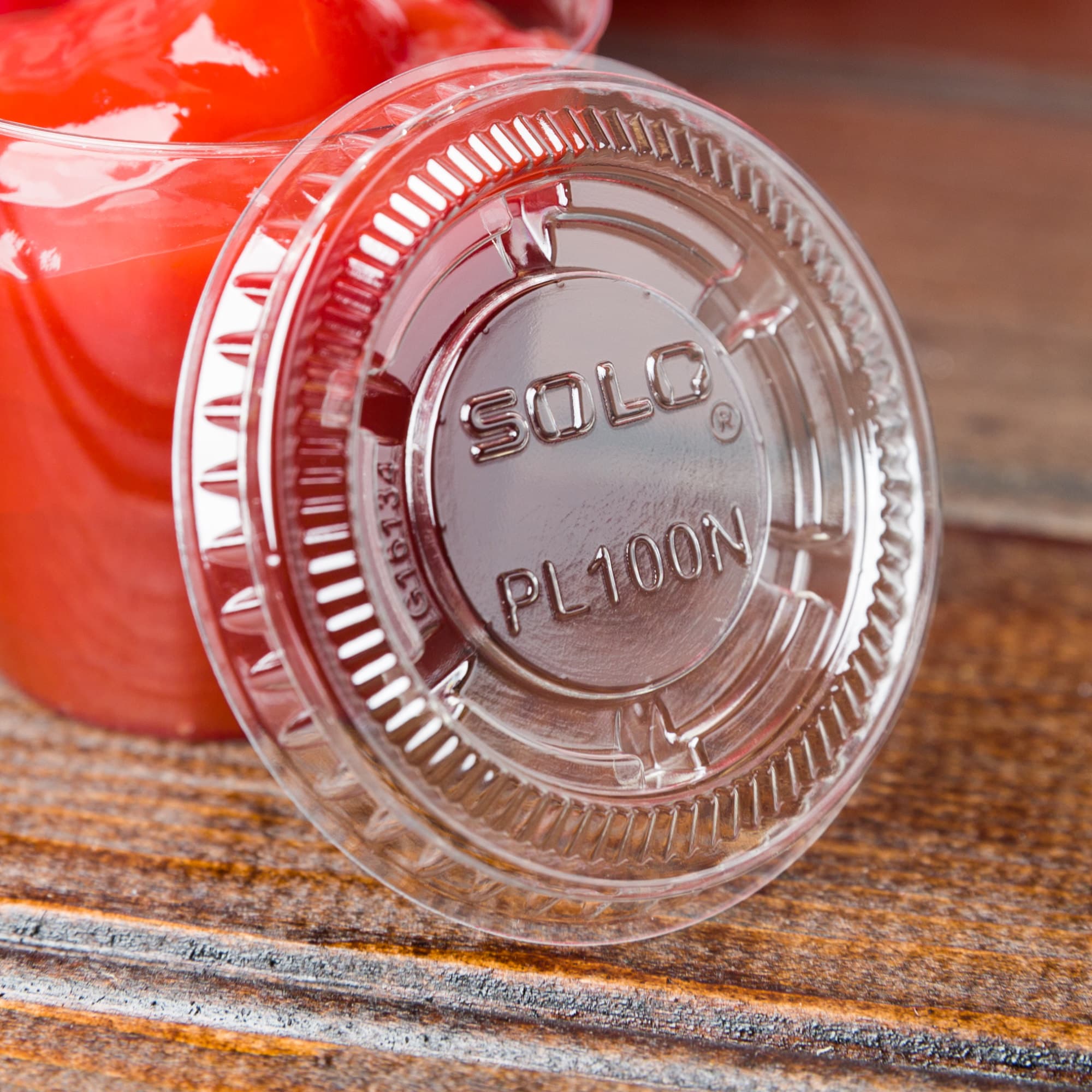 Solo PL100N Small Clear Plastic Souffle / Cup Lid - Image 2