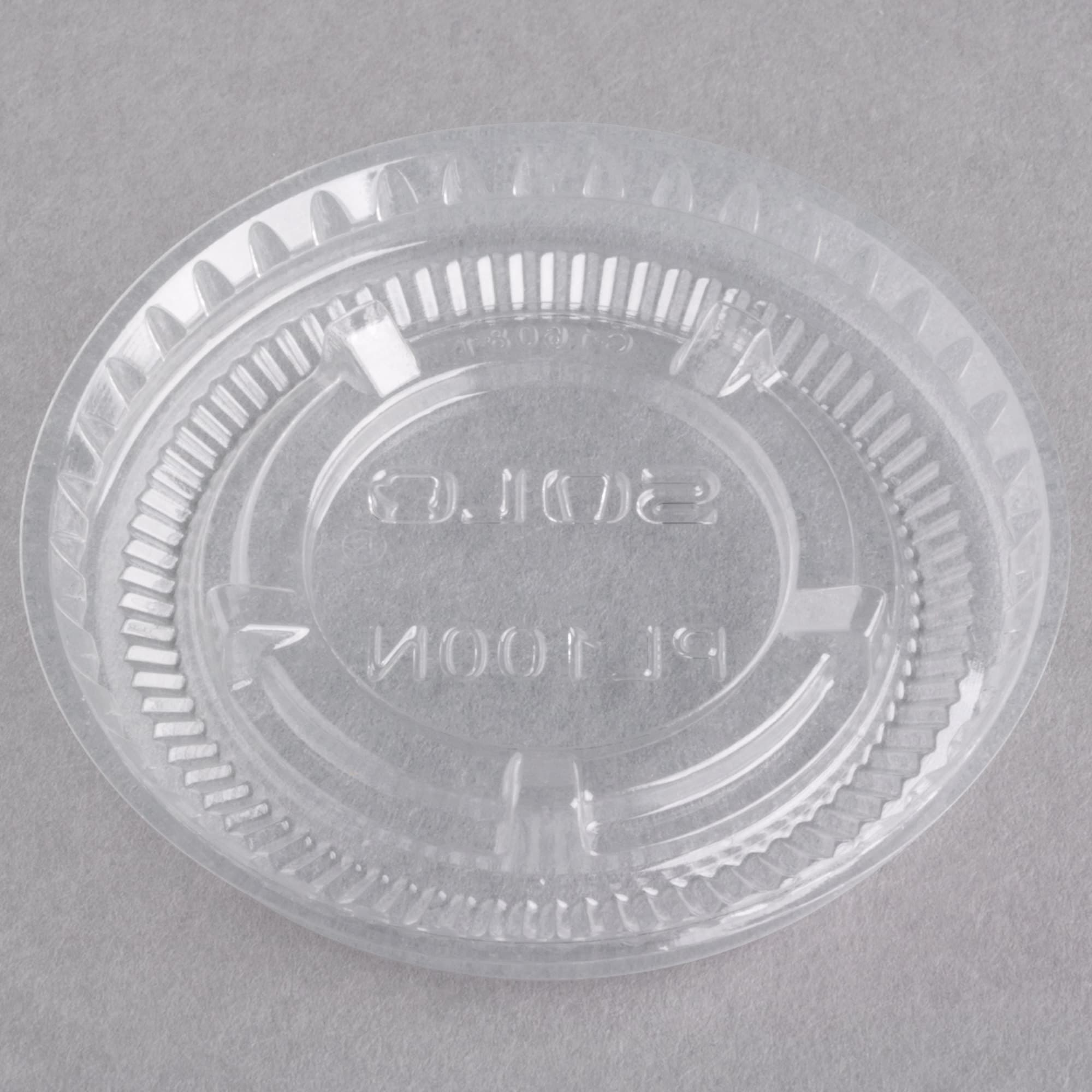 Solo PL100N Small Clear Plastic Souffle / Cup Lid - Image 5