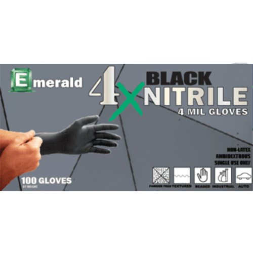 Emerald 4X Black General-Purpose Powder-Free Medium Nitrile Glove - Image 2