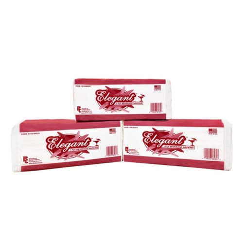Plastirun 1-Ply Elegant White Beverage / Cocktail Napkin - Image 2