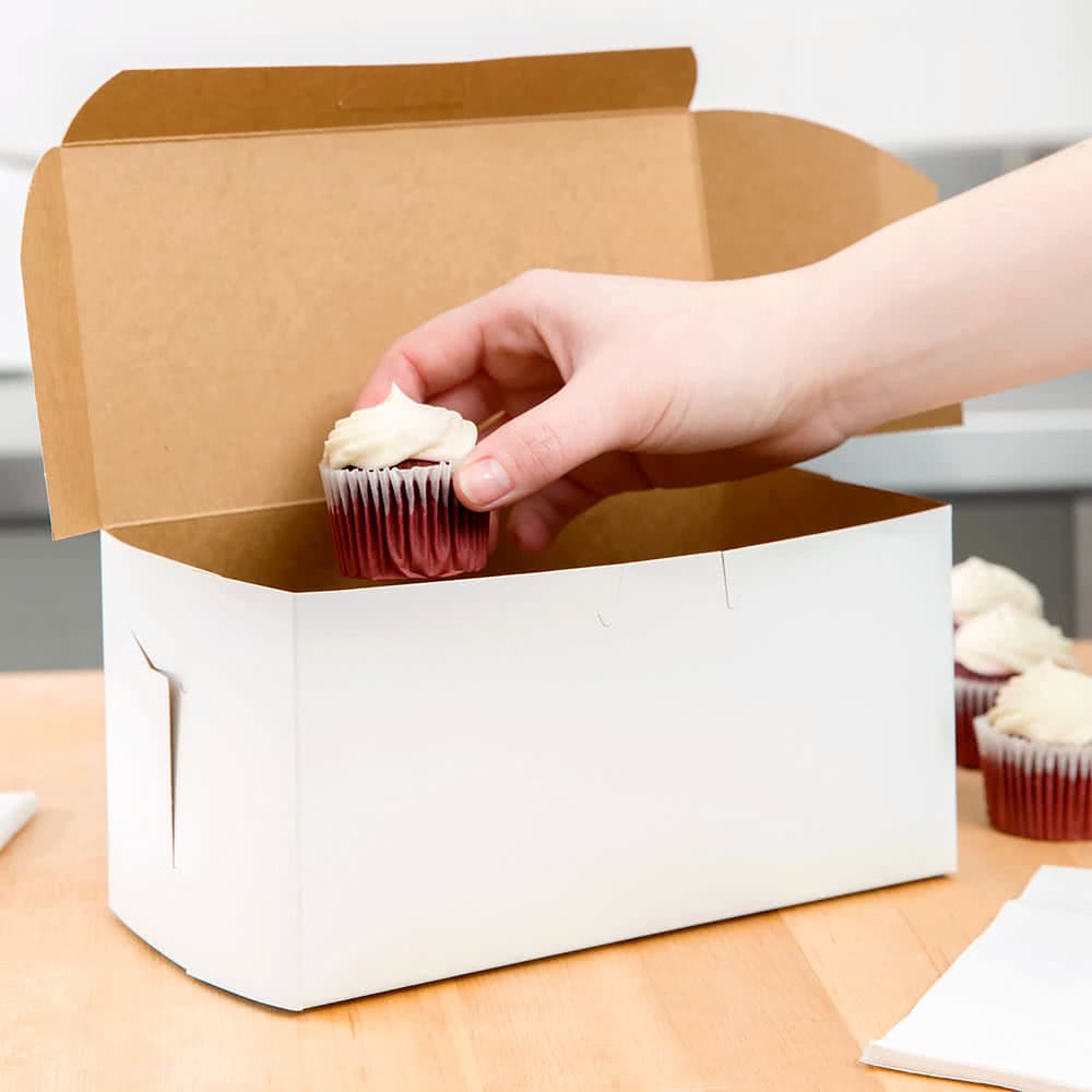 Southern Champion 8" x 4" x 4" White Non-Window Bakery Box - Image 4