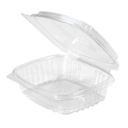Genpak AD08F 8 oz. Secure Seal® Clear High Dome Lid Hinged Deli Container